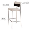 Ver imagem 5 de Banqueta Alloa Fixa com 4 Pés 50 x 44,7 x 163,5cm com 1 Unidade Branco/Palha/Preto/Epoxi