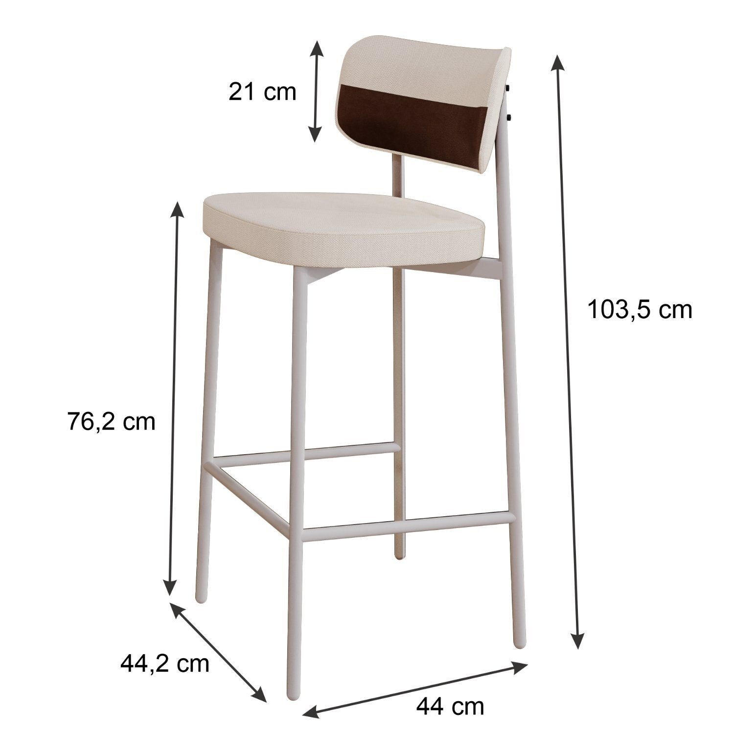 Banqueta Alloa Fixa com 4 Pés 50 X 44,7 X 163,5cm com 1 Unidade - 4