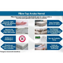 Pillow Top Colchão Queen Super Plush Pilow In (158x198) - Herval - 3