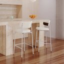 Ver imagem 3 de Banqueta Alloa Fixa com 4 Pés 50 x 44,7 x 163,5cm com 1 Unidade Branco/Palha/Whisky/Preto Epoxi