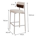 Ver imagem 4 de Banqueta Alloa Fixa com 4 Pés 50 x 44,7 x 163,5cm com 1 Unidade Branco/Palha/Whisky/Preto Epoxi