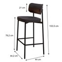 Ver imagem 4 de Banqueta Alloa Fixa com 4 Pés 50 X 44,7 X 163,5cm com 1 Unidade