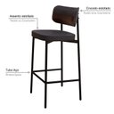 Ver imagem 5 de Banqueta Alloa Fixa com 4 Pés 50 x 44,7 x 163,5cm com 1 Unidade Preto/Café/Epoxi