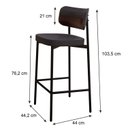 Ver imagem 4 de Banqueta Alloa Fixa com 4 Pés 50 x 44,7 x 163,5cm com 1 Unidade Preto/Café/Epoxi