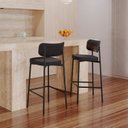 Ver imagem 3 de Banqueta Alloa Fixa com 4 Pés 50 x 44,7 x 163,5cm com 1 Unidade Preto/Café/Epoxi