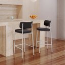 Ver imagem 3 de Banqueta Alloa Fixa com 4 Pés 50 x 44,7 x 163,5cm com 1 Unidade Preto/Branco Epoxi