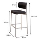 Ver imagem 4 de Banqueta Alloa Fixa com 4 Pés 50 x 44,7 x 163,5cm com 1 Unidade Preto/Branco Epoxi
