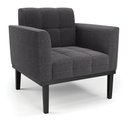Ver imagem 1 de Poltrona para Sala Base Madeira Fixa Preto Elisa Bouclê Grafite D03 - D'rossi