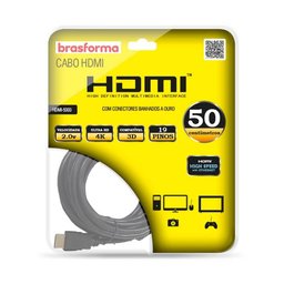 Cabo HDMI-5000 Brasforma 2.0 1080p 50cm (50 cm) 50 cm 19 Preto - 1