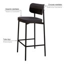 Ver imagem 5 de Banqueta Alloa Fixa com 4 Pés 50 x 44,7 x 163,5cm com 1 Unidade Preto/Epoxi
