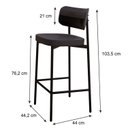 Ver imagem 4 de Banqueta Alloa Fixa com 4 Pés 50 x 44,7 x 163,5cm com 1 Unidade Preto/Epoxi