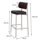 Ver imagem 4 de Banqueta Alloa Fixa com 4 Pés 50 x 44,7 x 163,5cm com 1 Unidade Preto/Whisky/Branco Epoxi