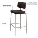 Ver imagem 5 de Banqueta Alloa Fixa com 4 Pés 50 x 44,7 x 163,5cm com 1 Unidade Preto/Whisky/Branco Epoxi