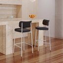 Ver imagem 3 de Banqueta Alloa Fixa com 4 Pés 50 x 44,7 x 163,5cm com 1 Unidade Preto/Whisky/Branco Epoxi