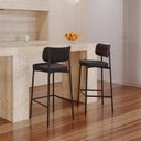 Ver imagem 3 de Banqueta Alloa Fixa com 4 Pés 50 x 44,7 x 163,5cm com 1 Unidade Preto/Whisky/Epoxi
