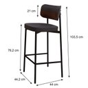 Ver imagem 4 de Banqueta Alloa Fixa com 4 Pés 50 x 44,7 x 163,5cm com 1 Unidade Preto/Whisky/Epoxi