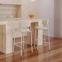 Ver imagem 3 de Banqueta Alloa Fixa com 4 Pés 50 x 44,7 x 163,5cm com 1 Unidade Bege/Areia/Branco Epoxi