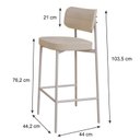 Ver imagem 4 de Banqueta Alloa Fixa com 4 Pés 50 x 44,7 x 163,5cm com 1 Unidade Bege/Areia/Branco Epoxi