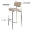 Ver imagem 5 de Banqueta Alloa Fixa com 4 Pés 50 x 44,7 x 163,5cm com 1 Unidade Bege/Areia/Branco Epoxi