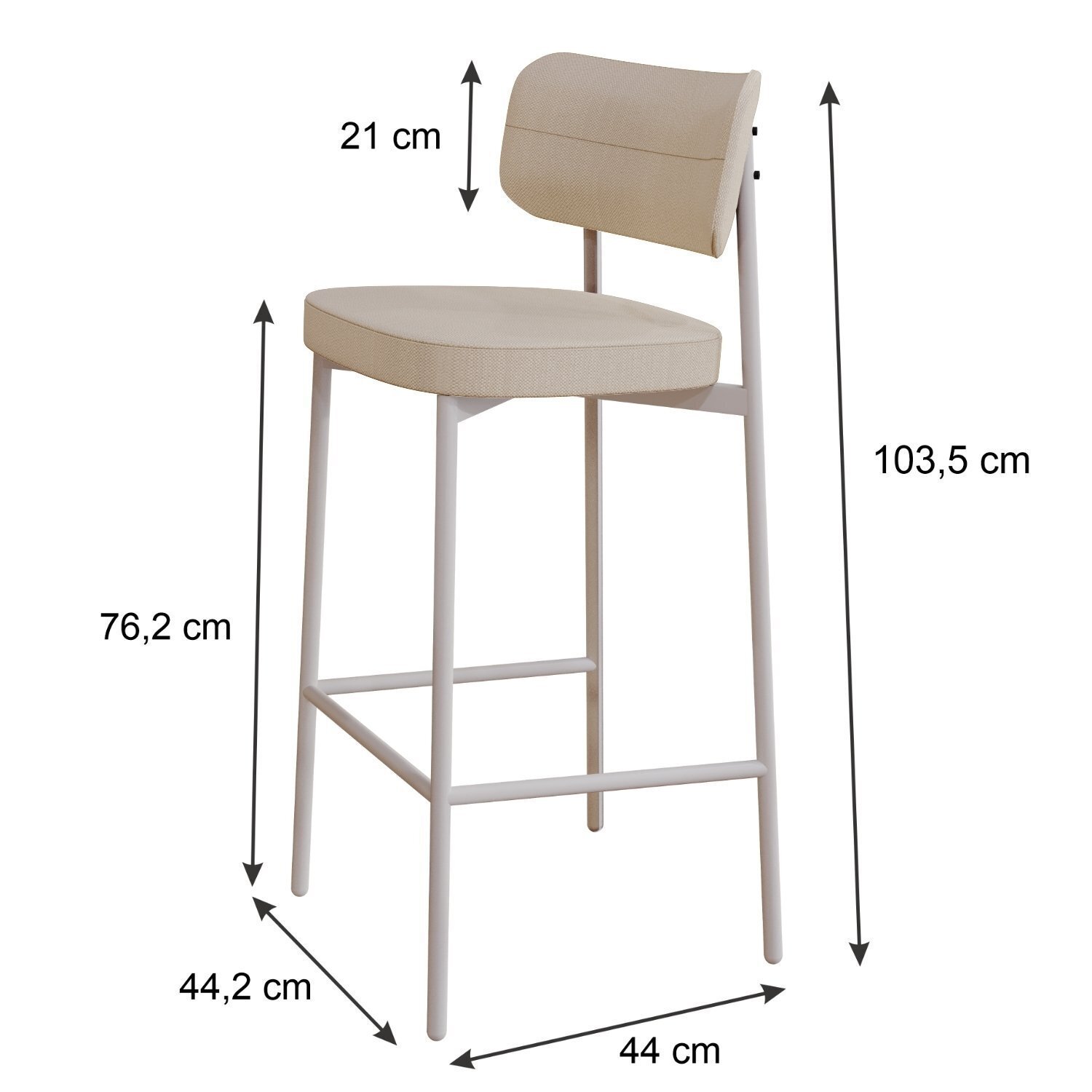 Banqueta Alloa Fixa com 4 Pés 50 X 44,7 X 163,5cm com 1 Unidade - 4