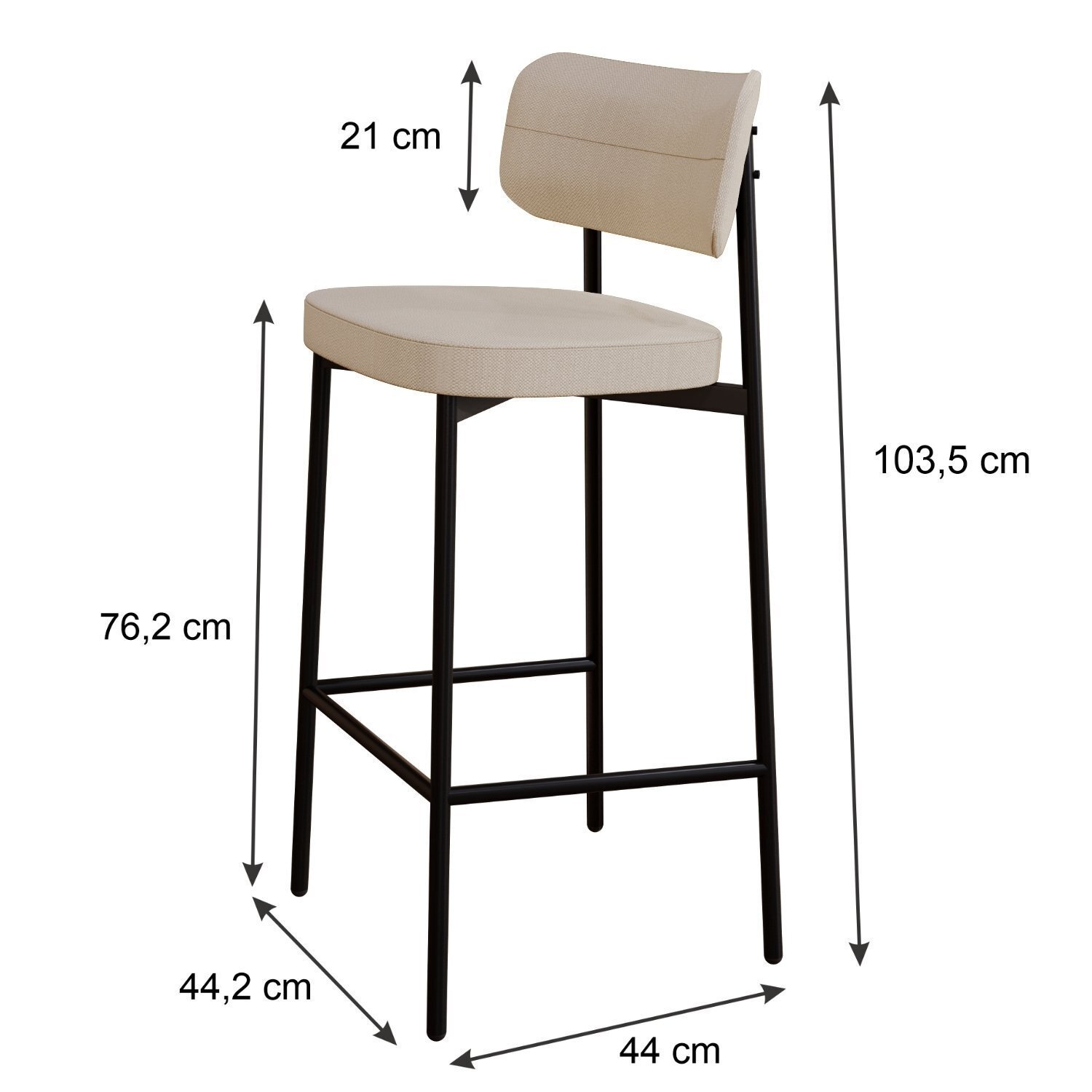 Banqueta Alloa Fixa com 4 Pés 50 X 44,7 X 163,5cm com 1 Unidade - 4