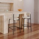 Ver imagem 3 de Banqueta Alloa Fixa com 4 Pés 50 x 44,7 x 163,5cm com 1 Unidade Bege/Areia/Preto Epoxi