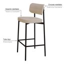 Ver imagem 5 de Banqueta Alloa Fixa com 4 Pés 50 x 44,7 x 163,5cm com 1 Unidade Bege/Areia/Preto Epoxi