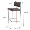 Ver imagem 4 de Banqueta Alloa Fixa com 4 Pés 50 x 44,7 x 163,5cm com 1 Unidade Cinza/Branco Epoxi
