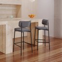 Ver imagem 3 de Banqueta Alloa Fixa com 4 Pés 50 x 44,7 x 163,5cm com 1 Unidade Cinza/Preto Epoxi