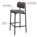 Ver imagem 5 de Banqueta Alloa Fixa com 4 Pés 50 x 44,7 x 163,5cm com 1 Unidade Cinza/Preto Epoxi
