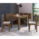 Ver imagem 1 de Conjunto Canto Alemão com Mesa e 2 Cadeiras Marrom/Ameixa Negra