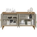 Ver imagem 5 de Buffet Aparador 160cm 4 Portas Pé Madeira Ozzy Jequitibá/off L06 - Mpozenato