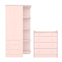 Ver imagem 3 de Conjunto Guarda Roupa Infantil e Comoda Doce Sonho 2 Portas 4 Gavetas Rosa Acetinado Qmovi