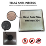 Ralo Invisível 20x20 Base Inox 304 Cola Piso Coletor Plástico Marrom Saída 100mm com Sifão - 2
