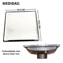 Ver imagem 3 de Ralo Invisível 20x20 Base Inox 304 Cola Piso Coletor Plástico Marrom Saída 100mm com Sifão