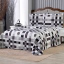 Ver imagem 3 de Kit Cobre Leito Karina Casal Micropercal 300 Fios Colcha Estampado 3 Peças Quadri 2