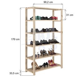 Arara Industrial Pinus Toalhas E Roupas 6 Prateleira AJL STORE - 4