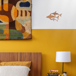 Quadro Peixes Baleia Madeira Maciça Decorativo Envernizado - 4