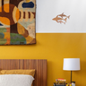 Quadro Peixes Baleia Madeira Maciça Decorativo Envernizado - 4