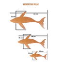 Ver imagem 2 de Quadro Peixes Baleia Madeira Maciça Decorativo Envernizado