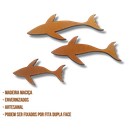 Ver imagem 3 de Quadro Peixes Baleia Madeira Maciça Decorativo Envernizado