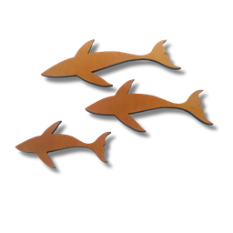Quadro Peixes Baleia Madeira Maciça Decorativo Envernizado - 1