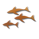 Ver imagem 1 de Quadro Peixes Baleia Madeira Maciça Decorativo Envernizado