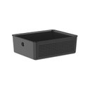 Ver imagem 1 de Cesto Flow com Tampa 27x22x9cm Preto Fechado Martiplast