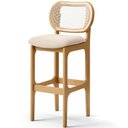 Ver imagem 3 de Kit 03 Banquetas Altas Para Cozinha Bancada Sala Tela Betta Fixa L02 Suede Bege - Lyam Decor