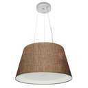 Ver imagem 1 de Lustre Pendente Cone Md-4119 Cúpula em Tecido 21/40x30cm Café / Branco - Bivolt