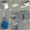 Ver imagem 1 de Kit Acessórios Para Banheiro Branco 6 Peças MAX
