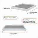 Ver imagem 2 de Cama King Japonesa 210cm Pés Alumínio Haru Linho Nobre Cinza - Sallar Home