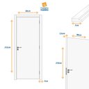 Ver imagem 3 de Kit Porta de Madeira Decorada 215x84cm Batente 7cm Cantareira Abertura Esquerda Marrom/Ipê MGM
