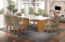 Ver imagem 1 de Sala de Jantar Ripada com Vidro 6 Cadeiras 1,80x0,90m - Imperatriz - Lj Móveis